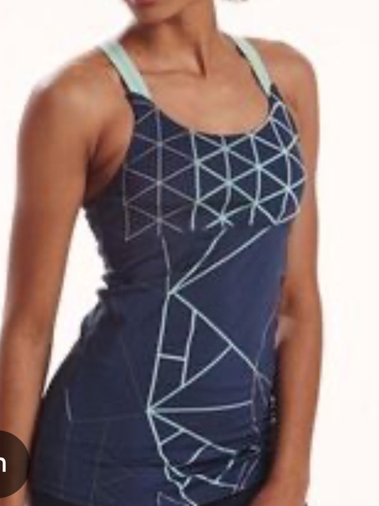 oiselle Tops - oiselle Navy Blue Geometric athletic tank top small